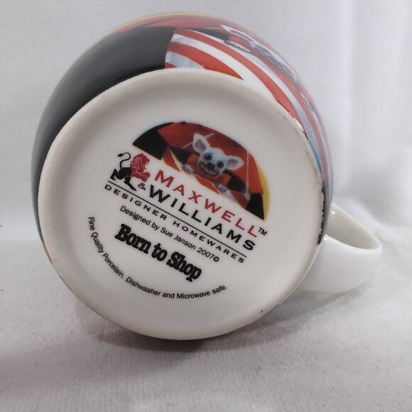 Maxwell Williams Born To Shop Mug Sue Janson 2007 Porcelain Coffee Tea Multi - Picture 9 of 11